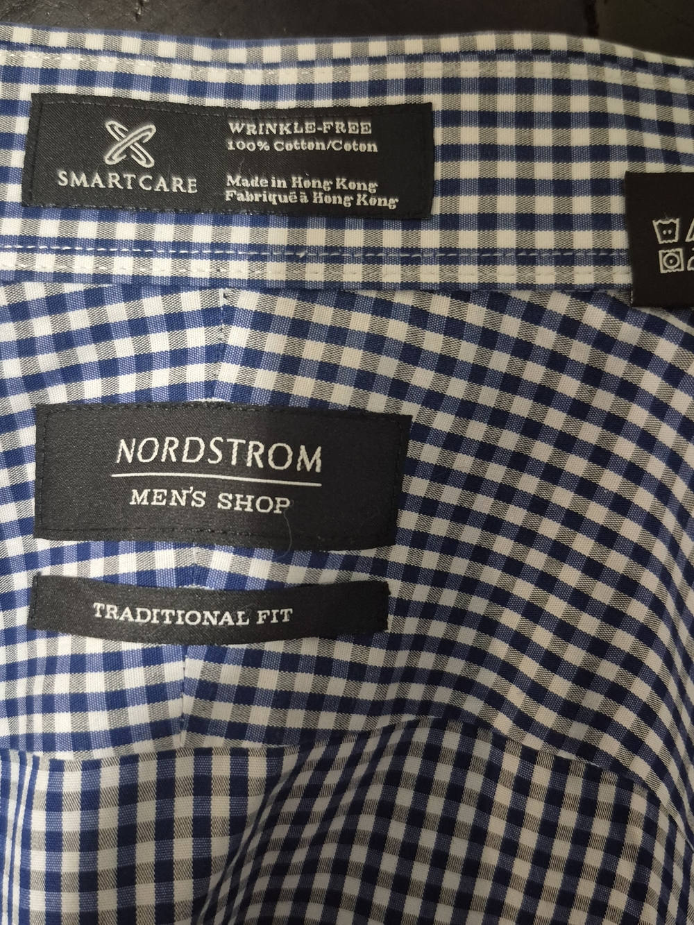 Men's Blue Gingham Button-Down Shirt - Picture 3 of 7